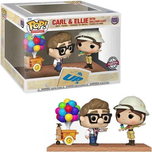 Funko POP! Moment: Up - Carl & Ellie with Balloon Cart (Special Edition)  #1152 Vinyl Figures - Wanted