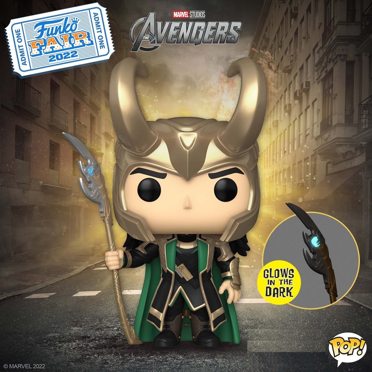 Funko Pop! Marvel: Loki with Scepter Glow in the Dark #985 Special Edition  Vinyl Figure