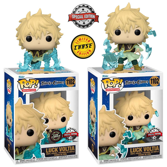 Bundle Offer Funko Pop! Animation Black Clover - Luck Voltia #1102 Special  Edition + Chase Edition Vinyl Figure - Wanted